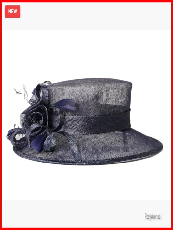 Adjustable Sinamay Fedora Hat with Bow, 58-60cm Head Circumference
